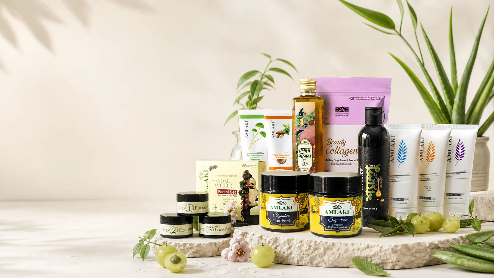 Amlaki herbal face, hair, body and wellness collection